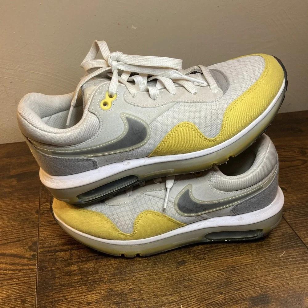 Nike‎ Air Max Motif Men's Yellow Grey Sneakers DD3697-001 Size 6.5